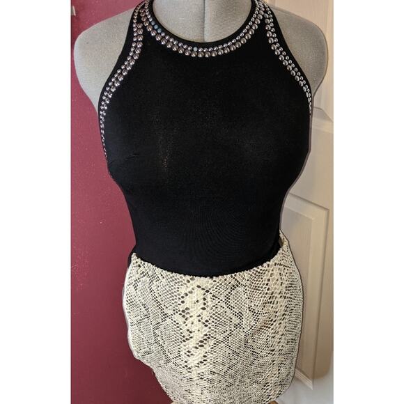 Olivaceous Vanilla Sky Tan & Brown Asymmetrical Snake Print Skirt M - Picture 4 of 16